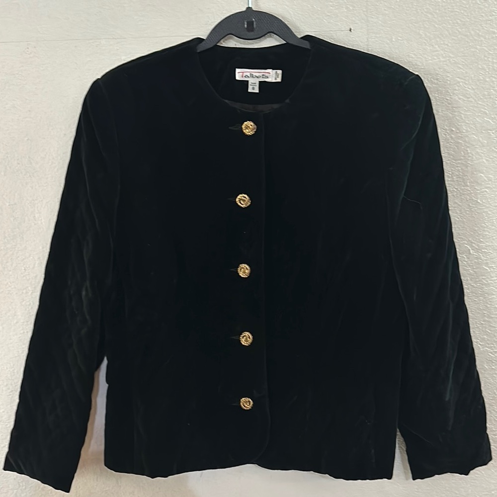 Beautiful Vintage Talbots Black Velvet Dress Jacket